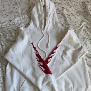 Brandy Melville White Flame Hoodie